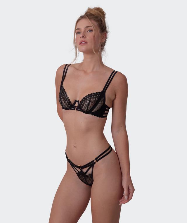 Night Games Spoil Me High Leg String-Black