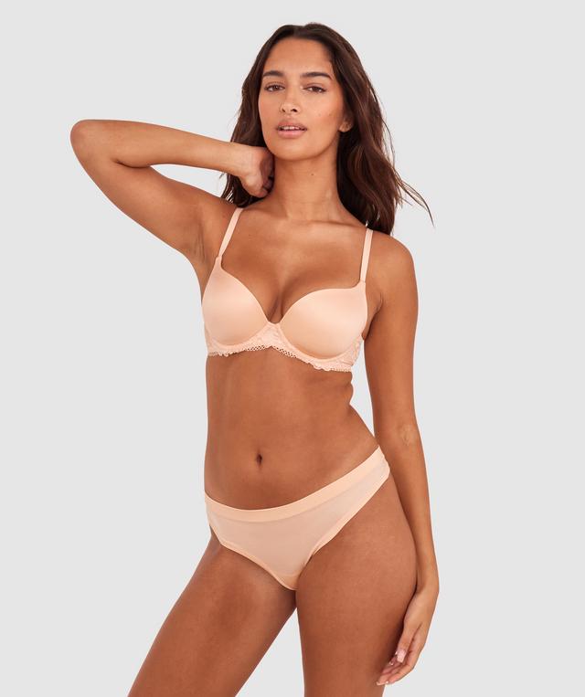 Body Bliss Lace Lightly Lined Bra - Light Coral