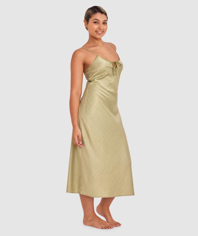 Aisha Slip - Khaki Geometric