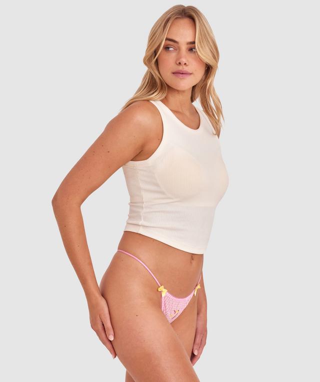 All Tied Up High Leg String - Pink