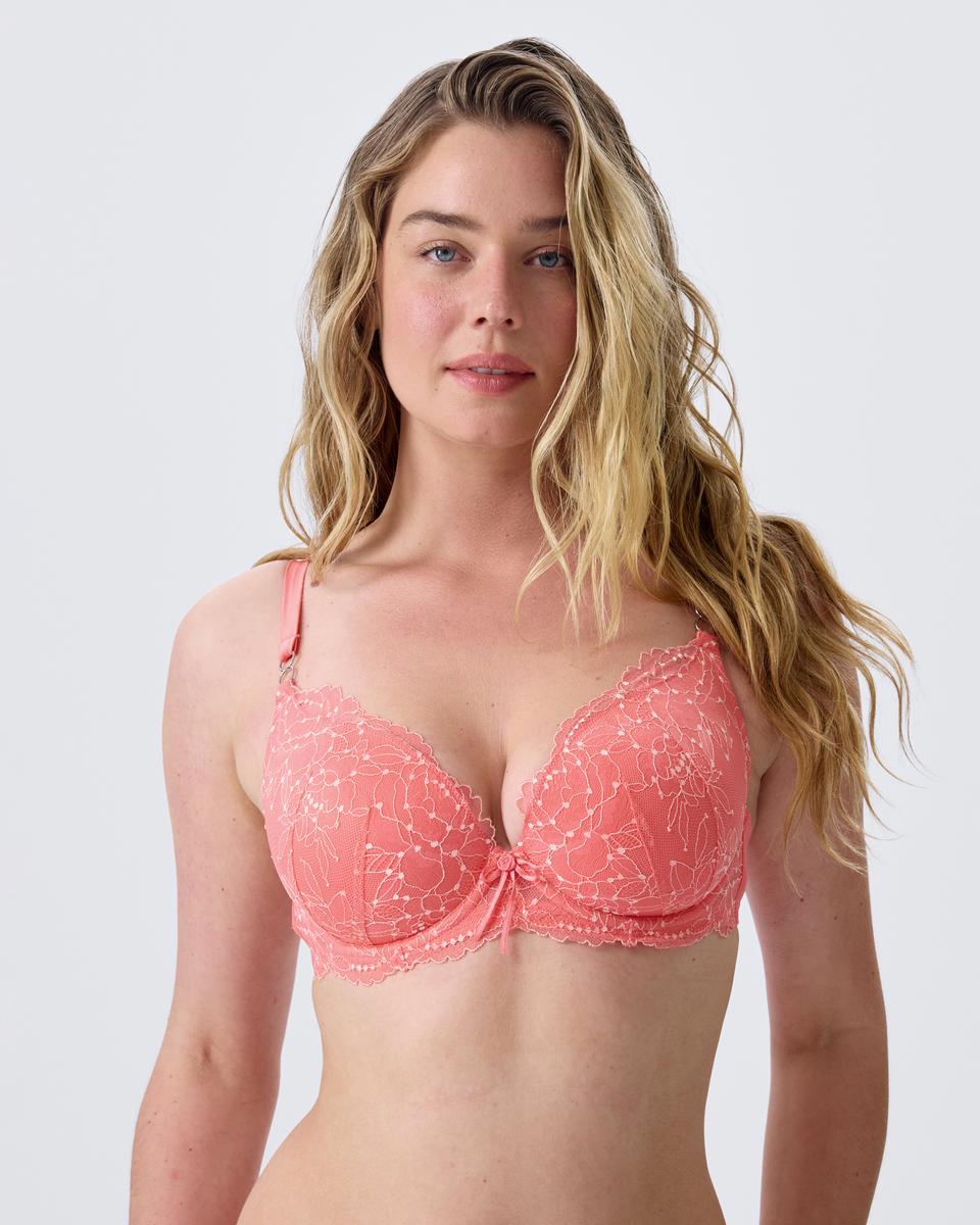 Allegra Lightly Lined Bra - Dark Coral