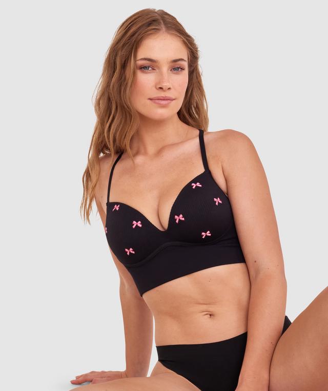 Alyssia Push Up Wirefree - Black/Print