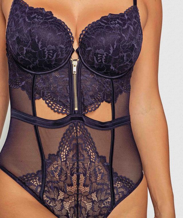 Amber Plunge Bodysuit - Navy