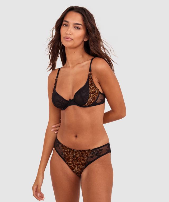 Angelique High Leg Brazilian Knicker - Print Animal