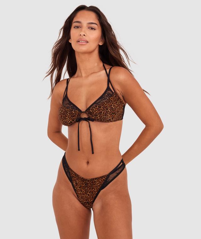 Angelique High Leg G String - Print Animal