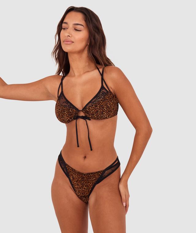 Angelique High Leg G String - Print Animal
