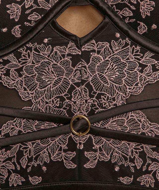 Antoinette Balconette Corset - Black/Light Pink