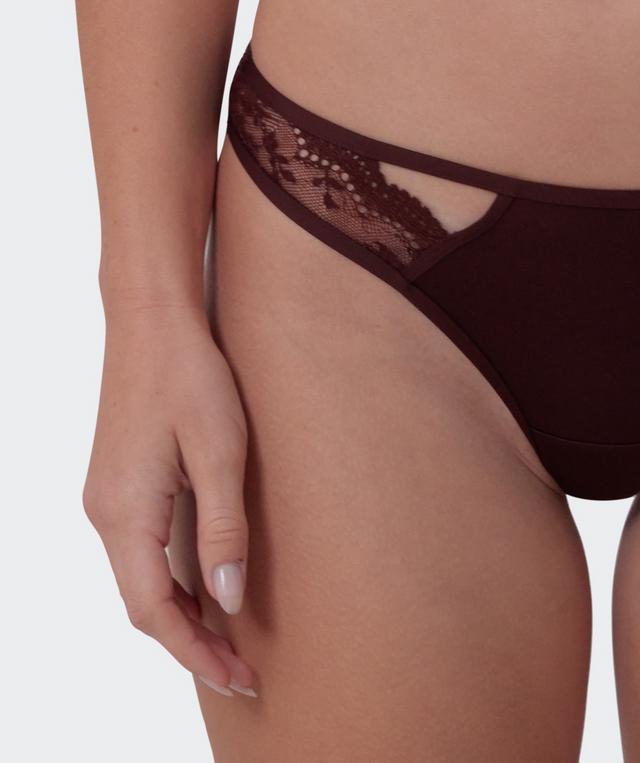 Anusha High Leg Brazilian Knicker - Dark Brown