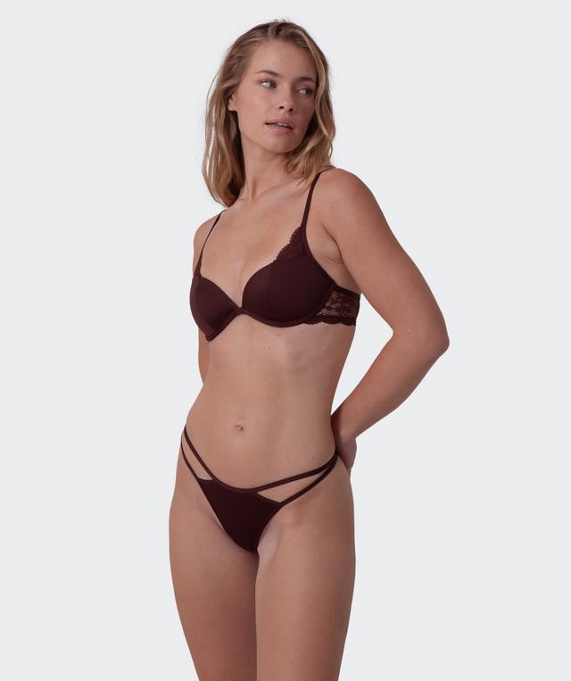 Anusha High Leg String - Dark Brown