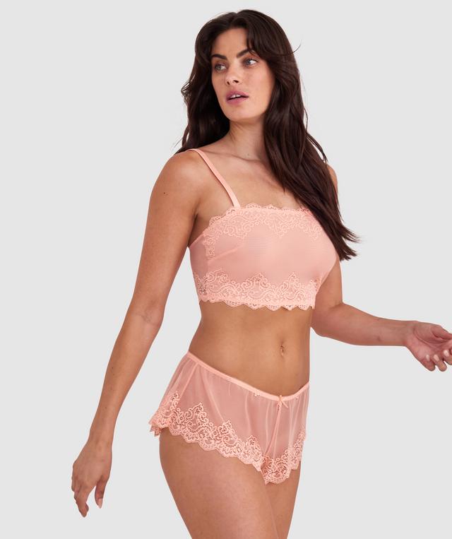 Arabella Bralette & French Knicker Set - Light Coral