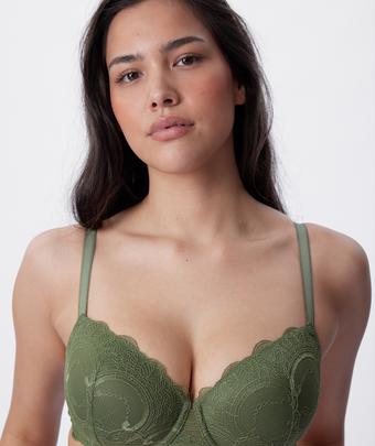 Arya Lightly Lined Balconette Bra - Khaki