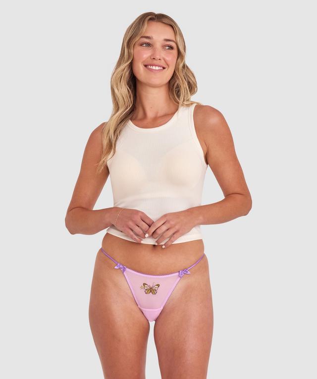 Athalia High Leg String - Purple