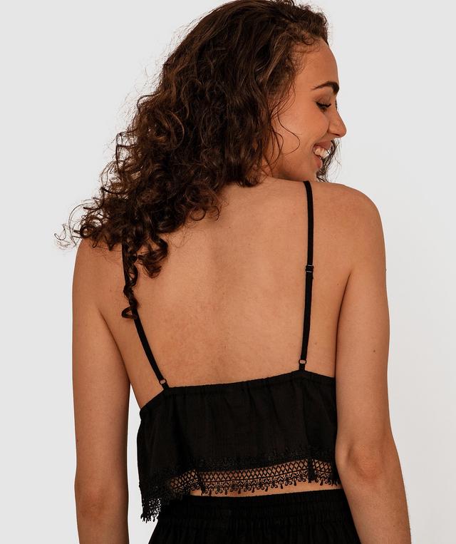 Aurelia Crop Cami - Black
