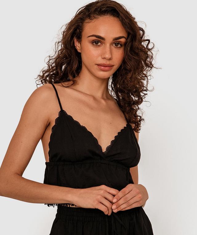 Aurelia Crop Cami - Black