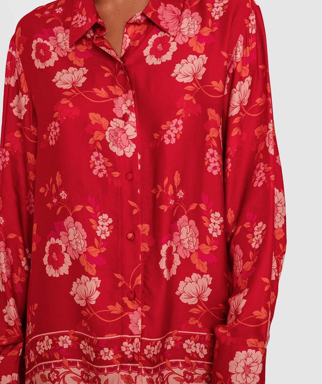 Aurelia Long Sleeve Sleep Shirt - Floral Print