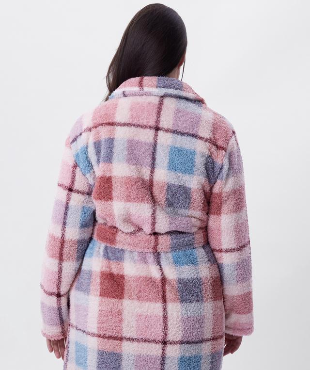 Azlin Long Gown-Print Check / Dusty Pink