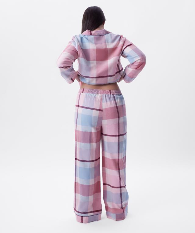 Azlin Long Pant-Print Check / Dusty Pink