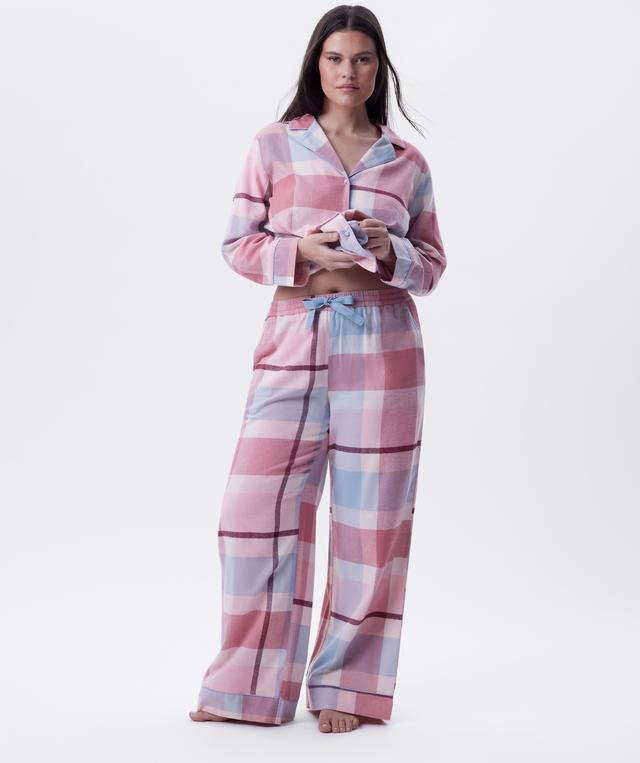 Azlin Long Pant-Print Check / Dusty Pink