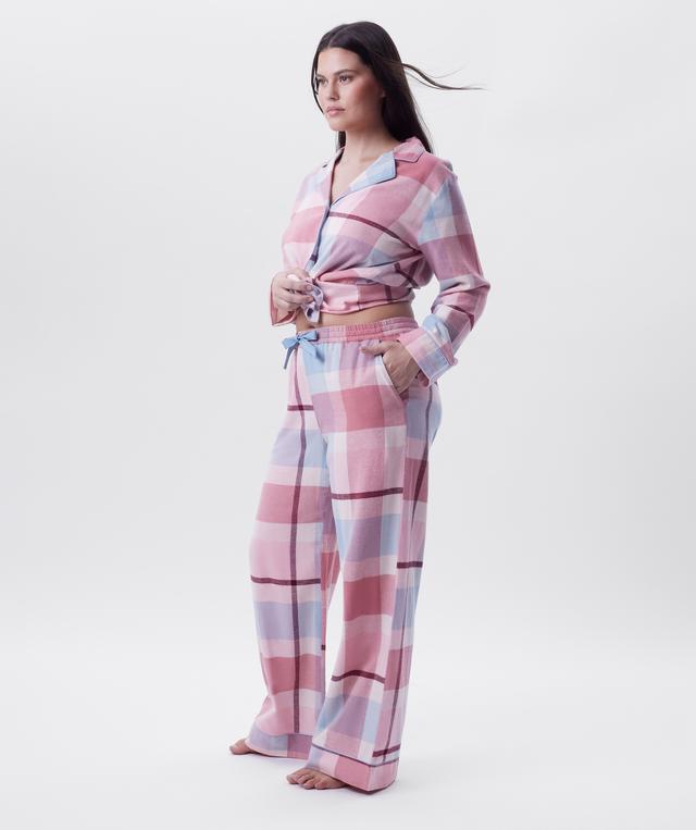Azlin Long Pant-Print Check / Dusty Pink