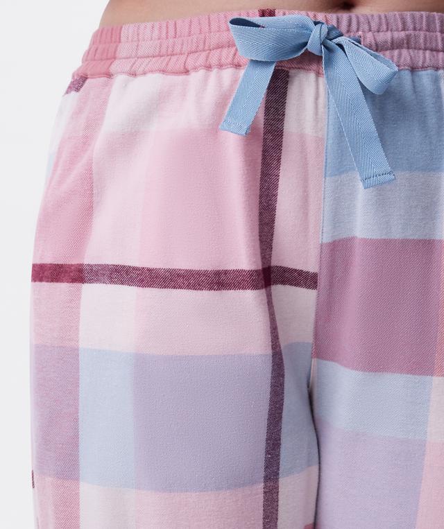 Azlin Long Pant-Print Check / Dusty Pink