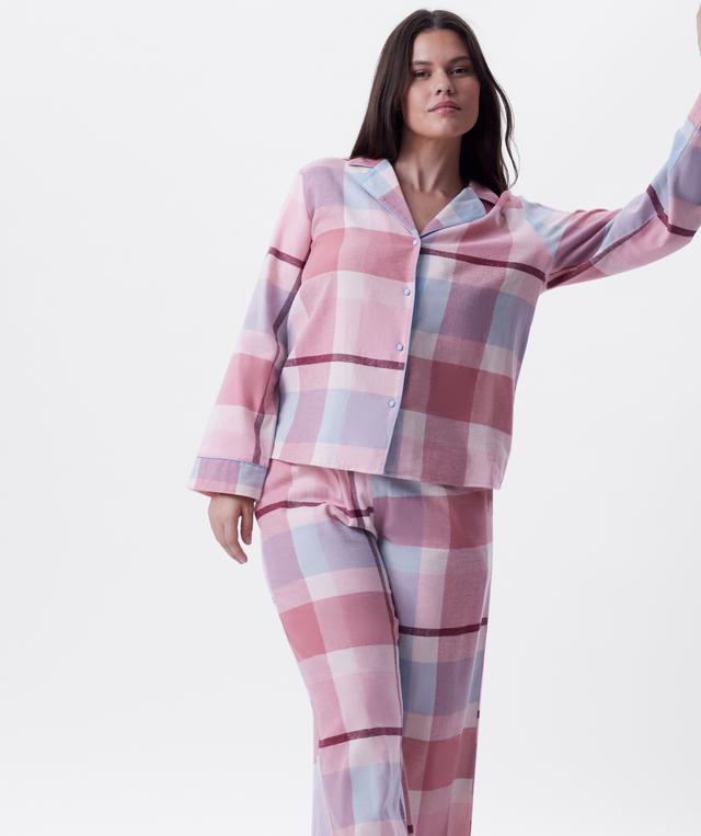 Azlin Long Sleeve Shirt-Print Check / Dusty Pink