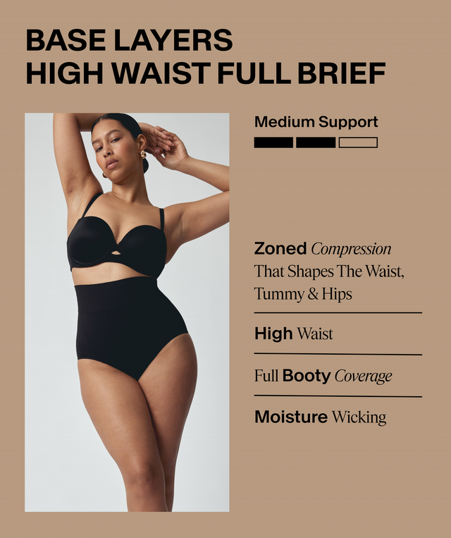 Base Layers High Waist Full Brief - Black