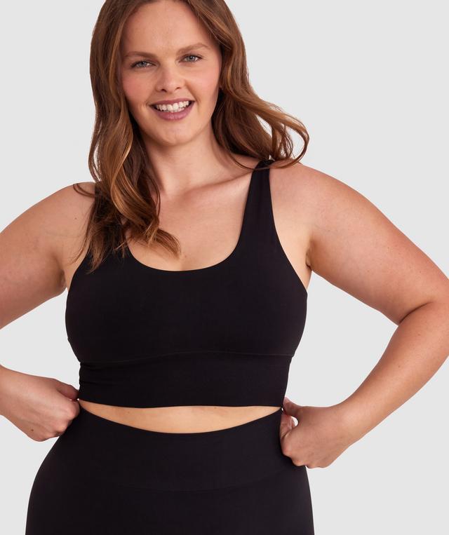 Base Layers Long Line Crop - Black