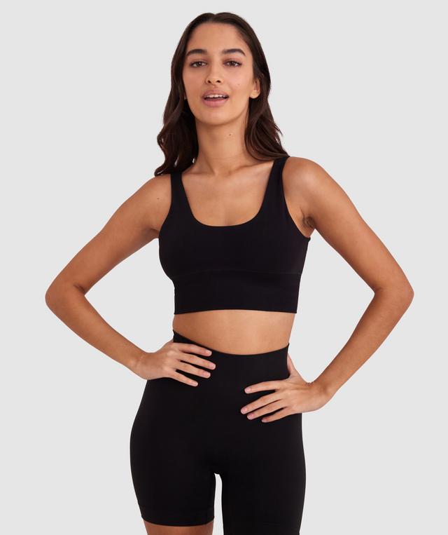 Base Layers Long Line Crop - Black