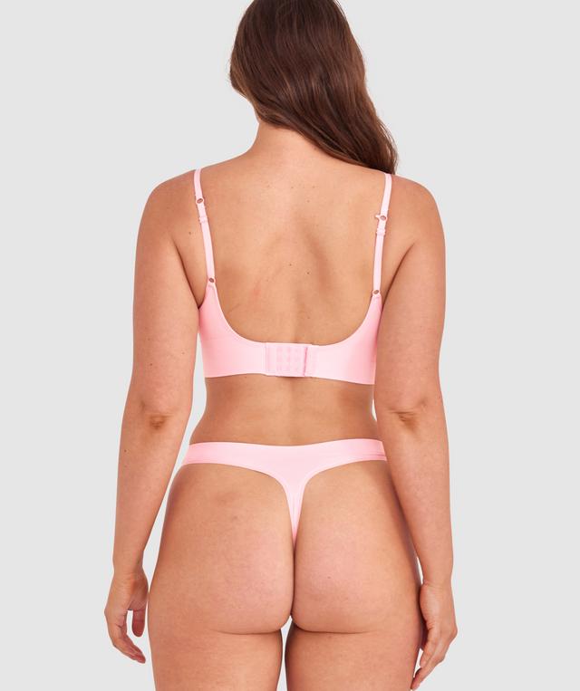 Base Layers Long Line Push Up Bra - Light Pink