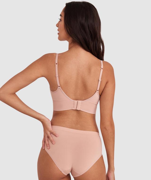 Base Layers Long Line Push Up Bra - Nude