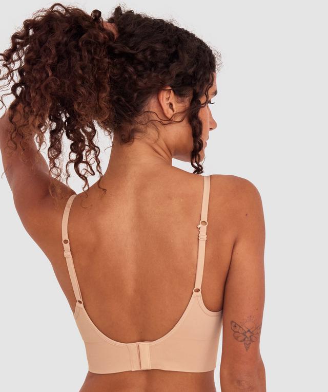 Base Layers Long Line Push Up Bra - Nude