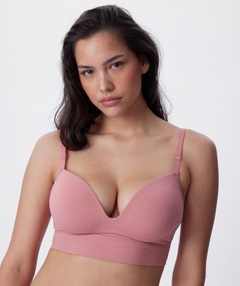 Base Layers Longline Push Up Wirefree Bra - Rose