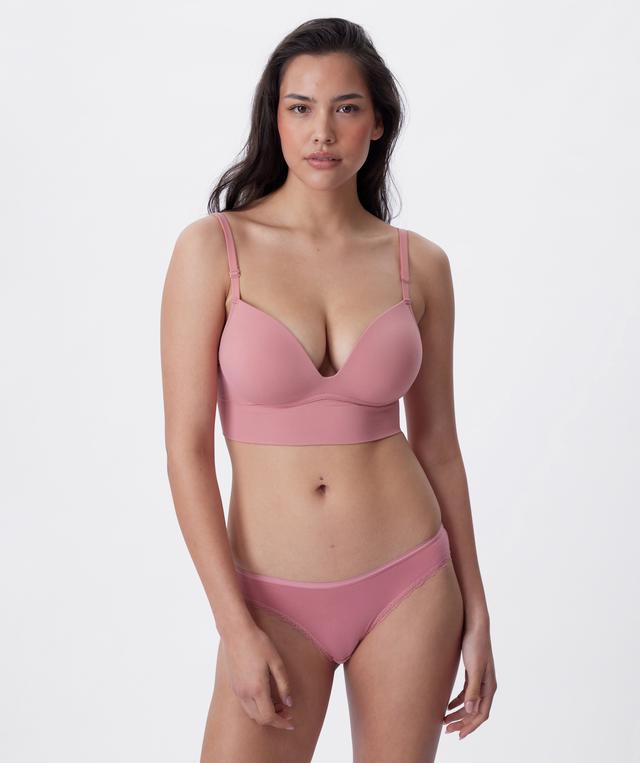 Base Layers Longline Push Up Wirefree Bra - Rose