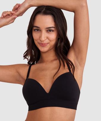 Base Layers Plunge Wirefree Bra - Black (BLACK)
