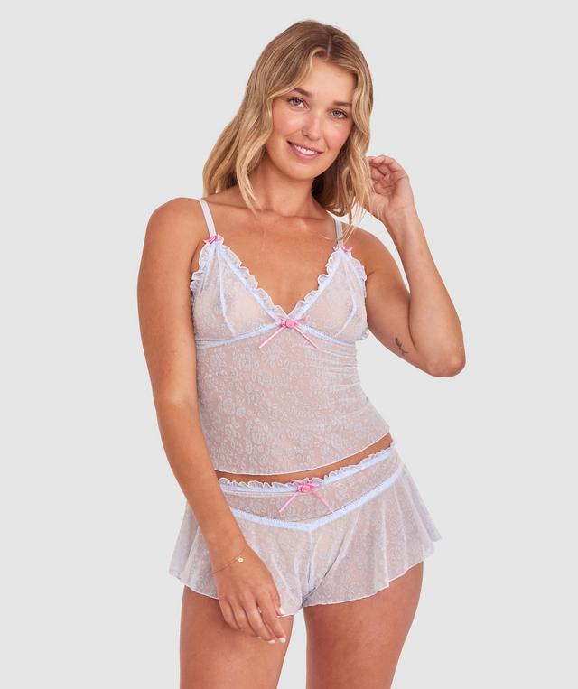 Beatrix French Knicker - Pale Blue/Pink