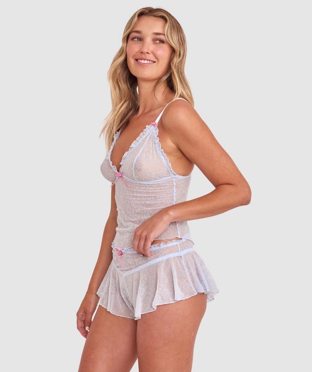 Beatrix French Knicker - Pale Blue/Pink