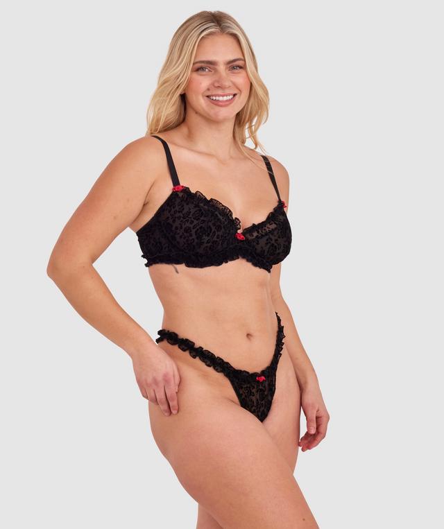 Beatrix High Leg String - Black
