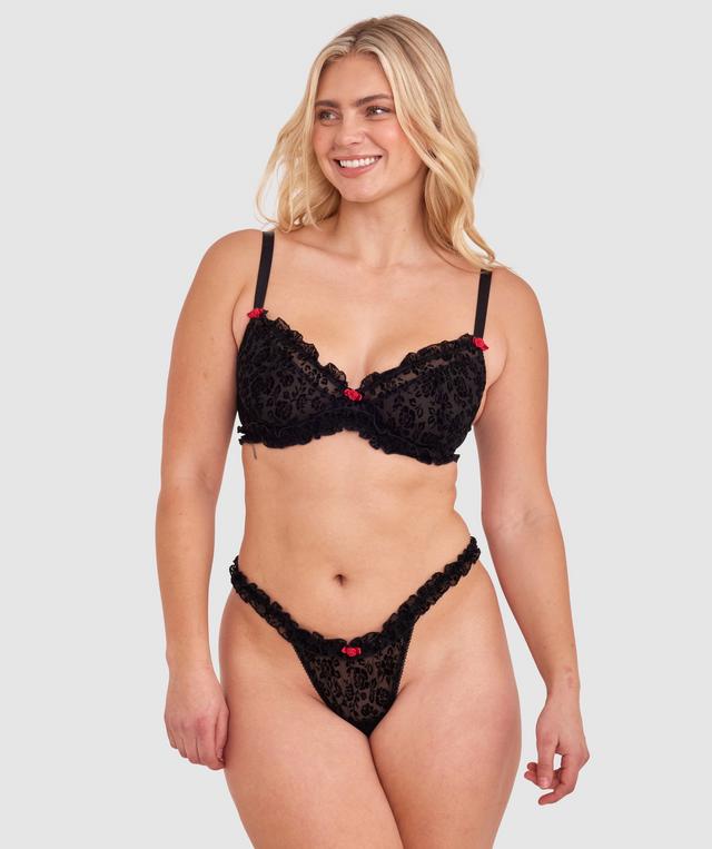Beatrix High Leg String - Black
