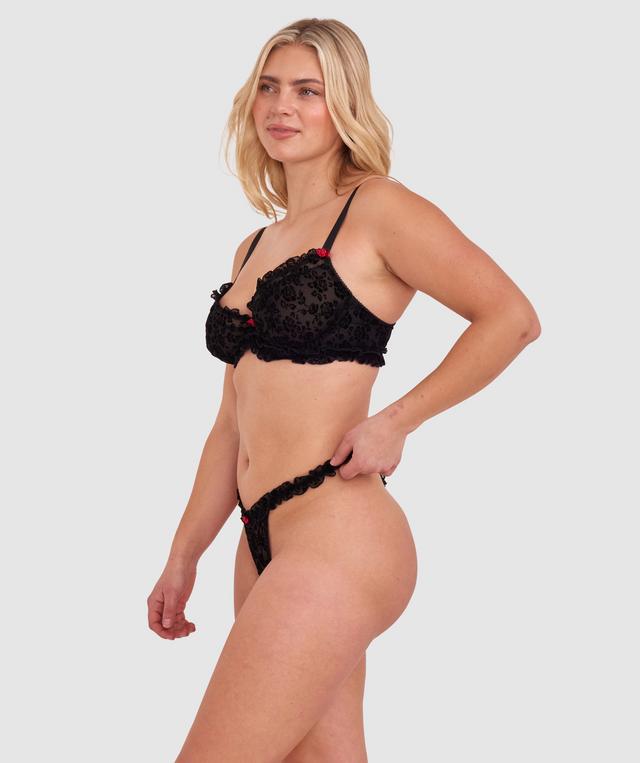 Beatrix High Leg String - Black