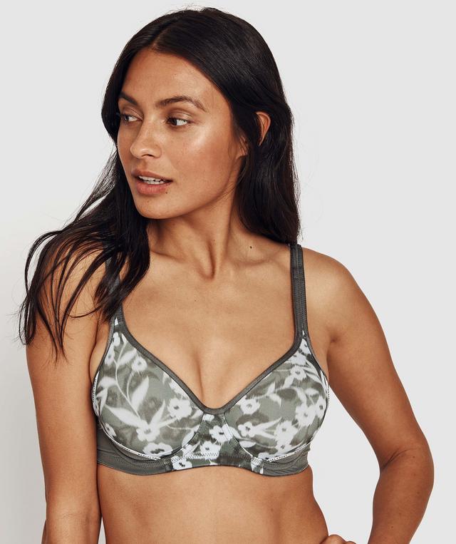 Berlei Electrify Contour Sports Bra - Floral Print/Khaki