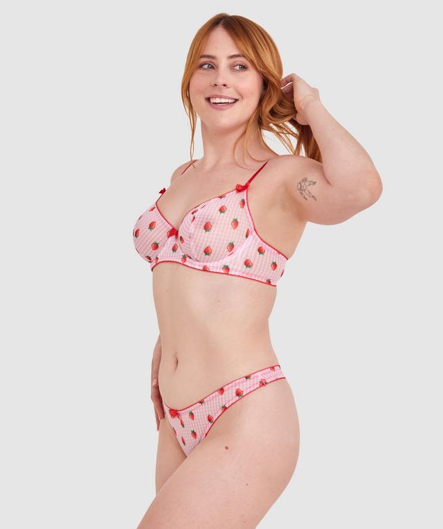 Berry Cute Underwire Bra - Print Check