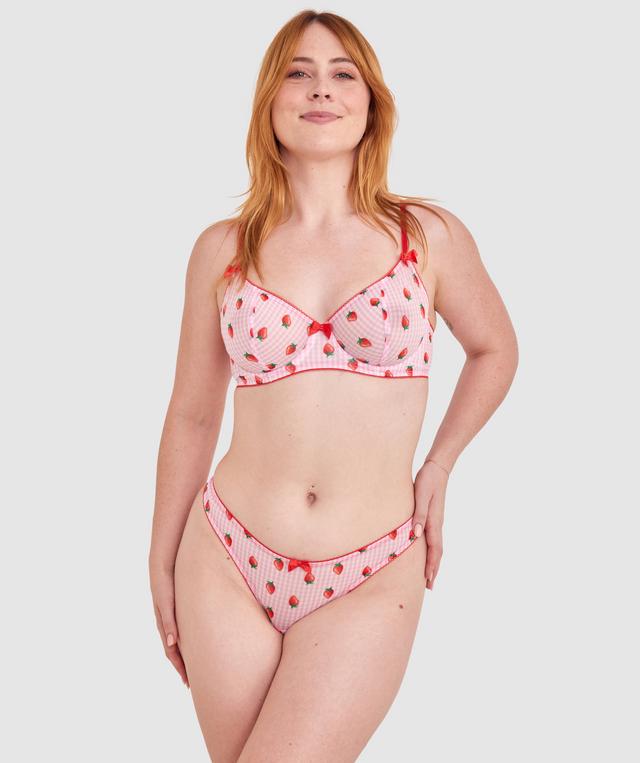 Berry Cute Underwire Bra - Print Check