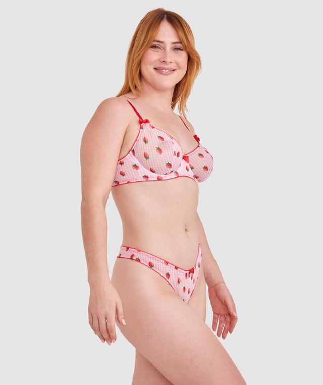 Berry Cute Underwire Bra - Print Check
