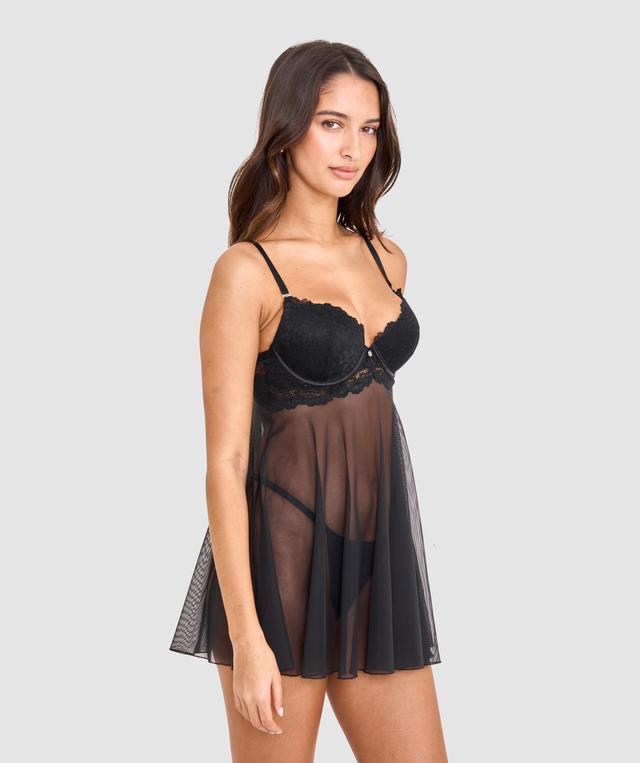 Bethany Essentials Push Up Babydoll - Black