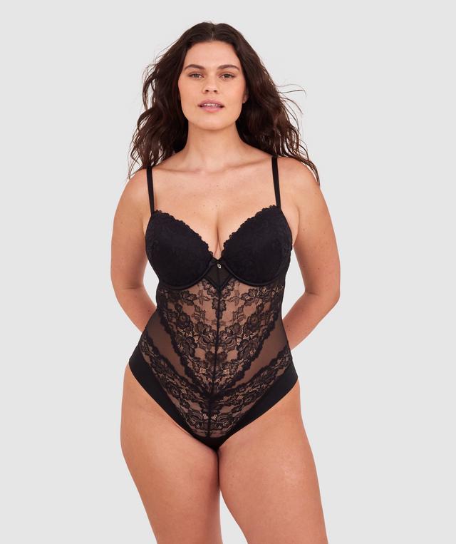 Bethany Essentials Push Up Bodysuit - Black