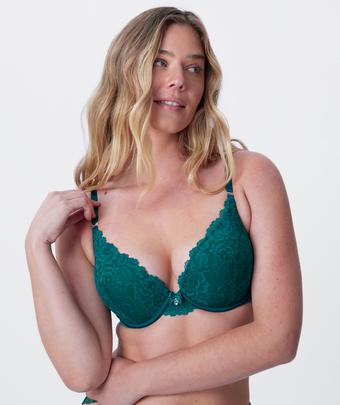 Bethany Essentials Push Up Bra - Dark Green (DARK GREEN)