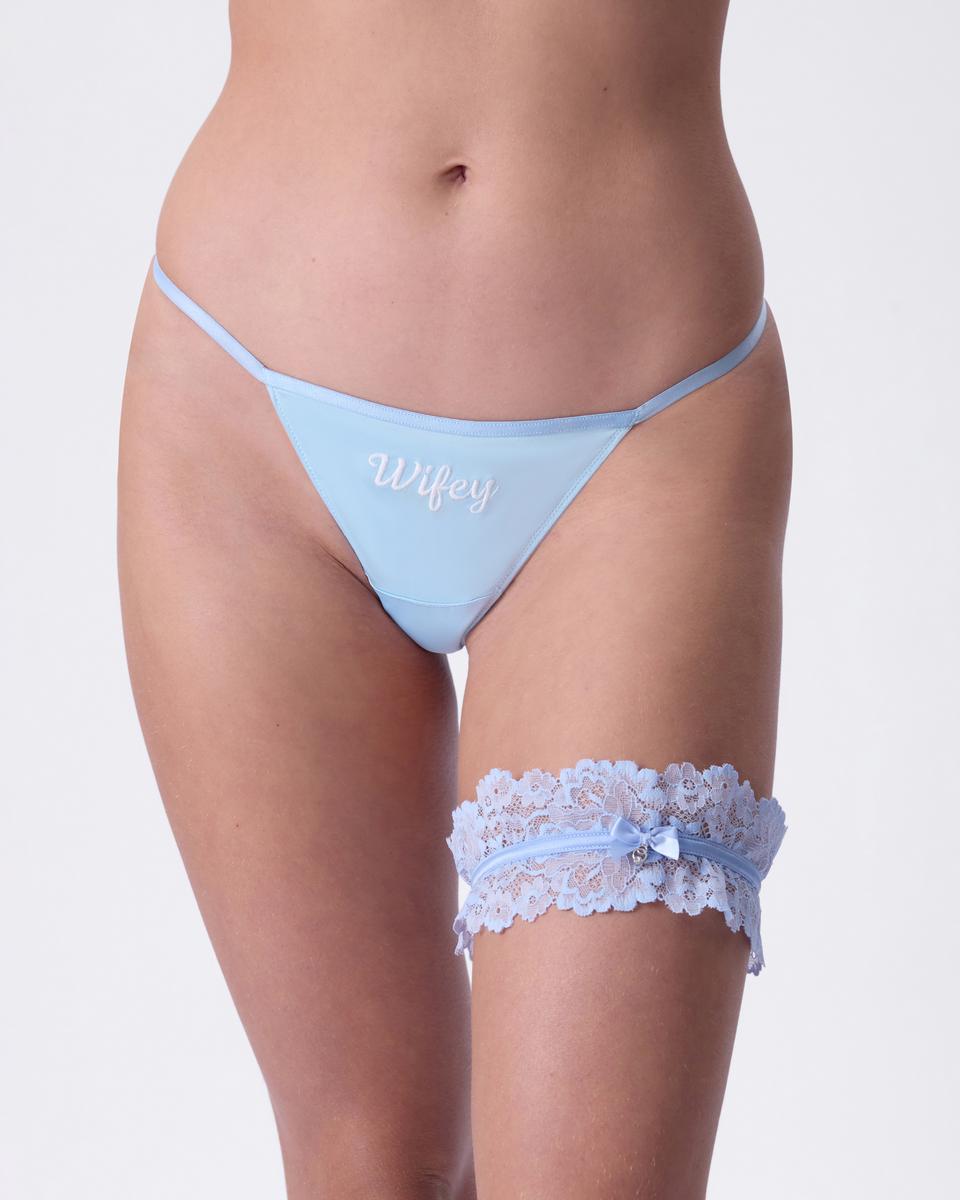 Bethany Garter - Pale Blue