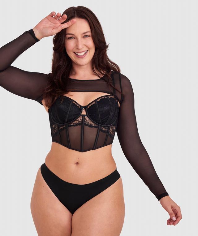 Bethany Long Sleeve Overlay - Black