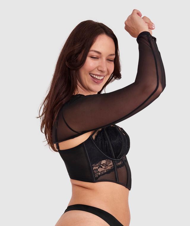 Bethany Long Sleeve Overlay - Black