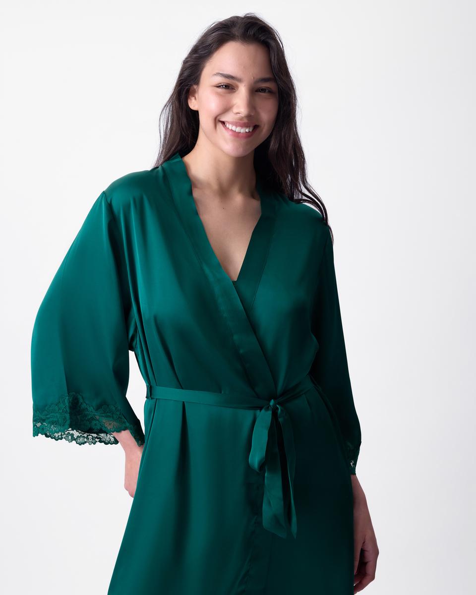 Bethany Short Wrap - Dark Green
